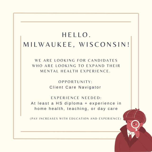 Job opening alert! We have a full time opportunity working with adults and families in our mental health and wellness program in Milwaukee. Hybrid opportunity! 

Email Tiffany at @tboupha@valeoresources.com for more information

#Milwaukee #mentalhealthjob #entrylevel #newjobalert #recruiting